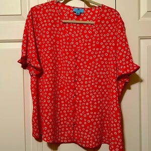 Ladies CeCe Floral Blouse, sz XL